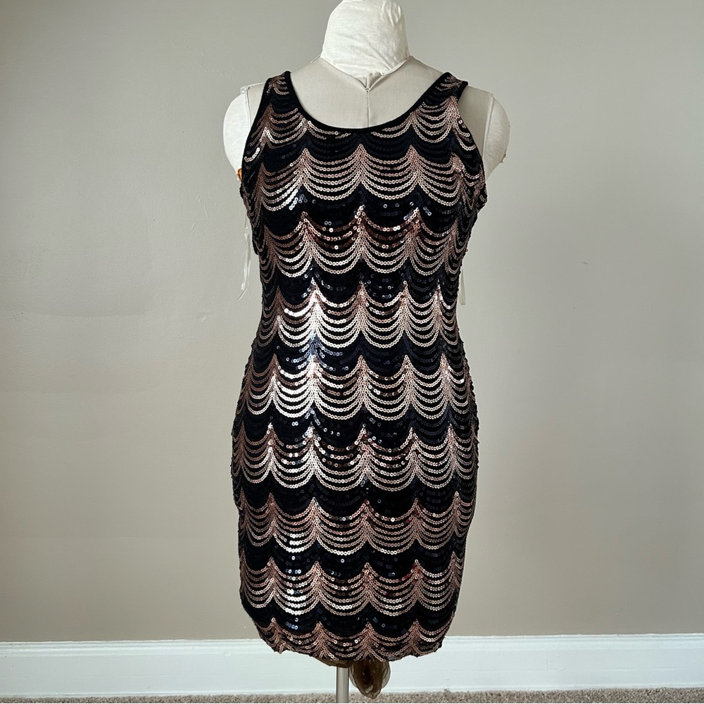 Sequin Black and Gold Dress
